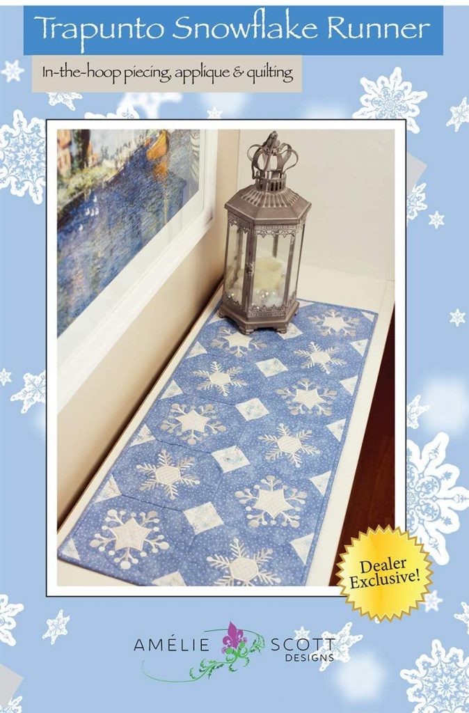 Trapunto Snowflake Table Runner Class Graphic